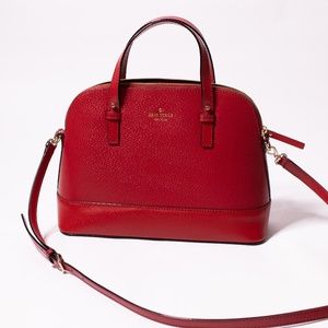 Red Kate Spade Leather Dome Handbag